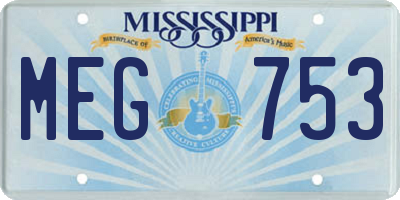MS license plate MEG753