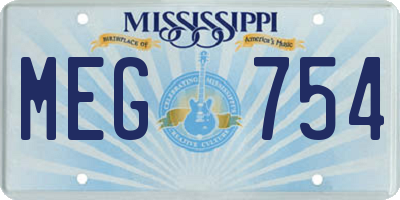 MS license plate MEG754