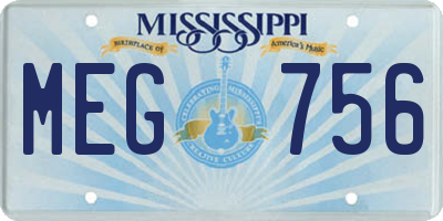 MS license plate MEG756