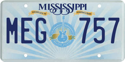 MS license plate MEG757
