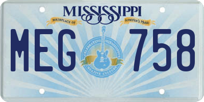MS license plate MEG758