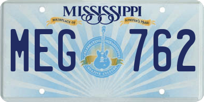 MS license plate MEG762
