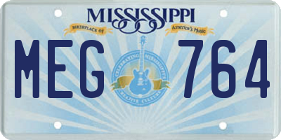 MS license plate MEG764