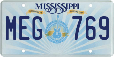 MS license plate MEG769