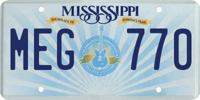 MS license plate MEG770