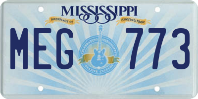 MS license plate MEG773