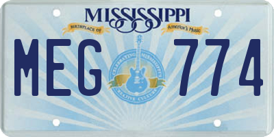 MS license plate MEG774