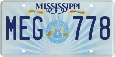 MS license plate MEG778