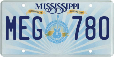 MS license plate MEG780
