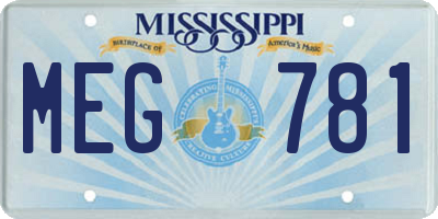 MS license plate MEG781