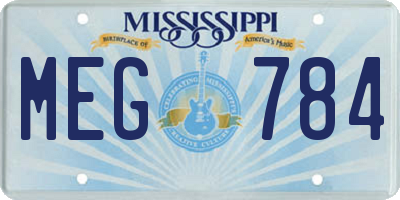 MS license plate MEG784
