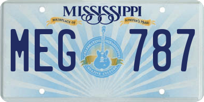 MS license plate MEG787