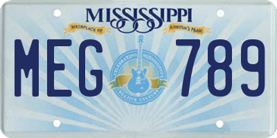 MS license plate MEG789