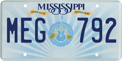 MS license plate MEG792