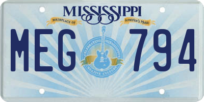 MS license plate MEG794