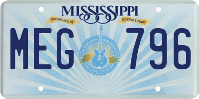 MS license plate MEG796