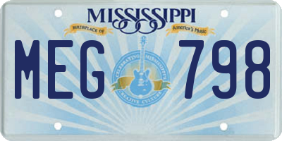 MS license plate MEG798