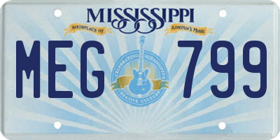 MS license plate MEG799