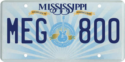 MS license plate MEG800