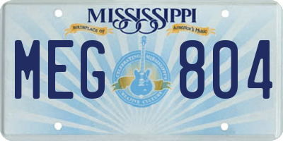 MS license plate MEG804