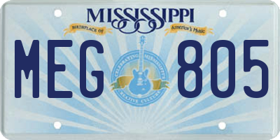 MS license plate MEG805