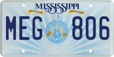 MS license plate MEG806