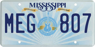 MS license plate MEG807