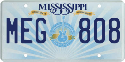MS license plate MEG808