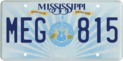 MS license plate MEG815