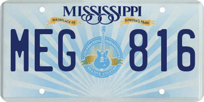 MS license plate MEG816