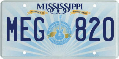 MS license plate MEG820
