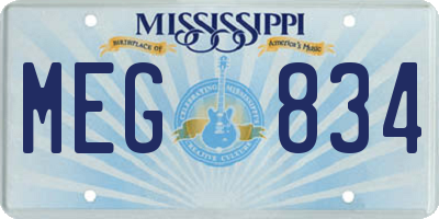 MS license plate MEG834
