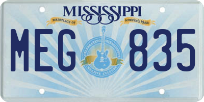 MS license plate MEG835