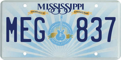 MS license plate MEG837
