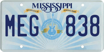 MS license plate MEG838