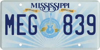 MS license plate MEG839