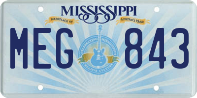 MS license plate MEG843