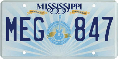 MS license plate MEG847