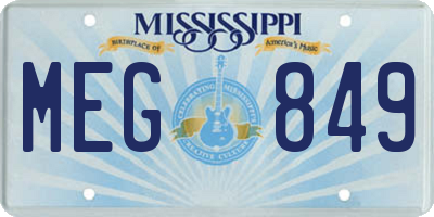 MS license plate MEG849
