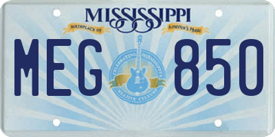 MS license plate MEG850