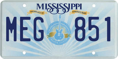 MS license plate MEG851