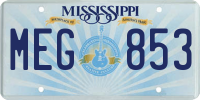 MS license plate MEG853