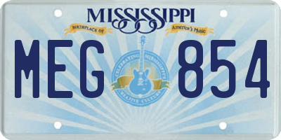 MS license plate MEG854