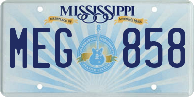 MS license plate MEG858