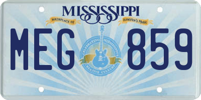 MS license plate MEG859