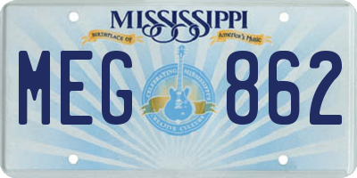 MS license plate MEG862