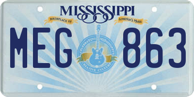 MS license plate MEG863