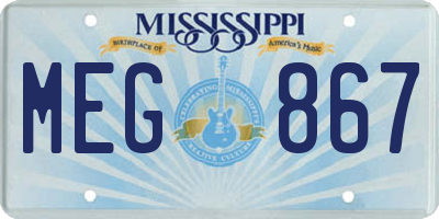 MS license plate MEG867