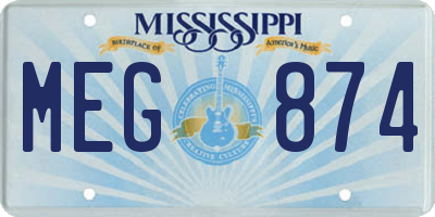 MS license plate MEG874