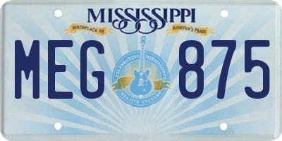 MS license plate MEG875